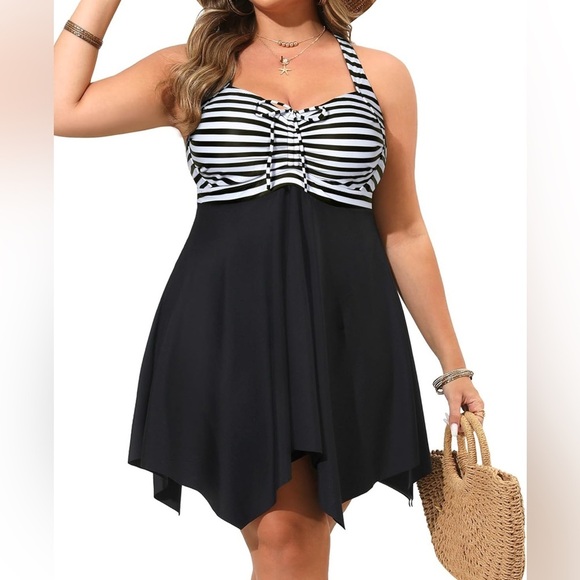 PlusSize Swimdress
Boy short Flowy
TummyControl
Tankini BathingSuit
22-2XL SZ - Picture 1 of 6